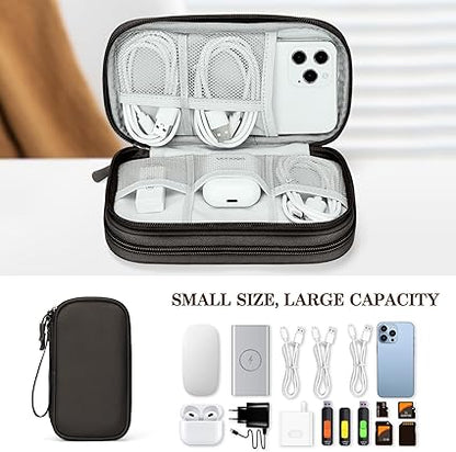 Fusion Gear Travel Cable Organizer Bag | Portable Waterproof Double-Layer Pouch for Cables, Chargers, Earphones – Navy