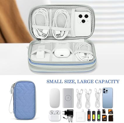 Fusion Gear Travel Cable Organizer Bag | Portable Waterproof Double-Layer Pouch for Cables, Chargers, Earphones – Navy