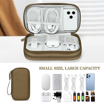Fusion Gear Travel Cable Organizer Bag | Portable Waterproof Double-Layer Pouch for Cables, Chargers, Earphones – Navy