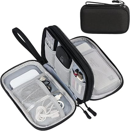 Fusion Gear Travel Cable Organizer Bag | Portable Waterproof Double-Layer Pouch for Cables, Chargers, Earphones – Navy